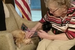 Mom Petting Gunnar